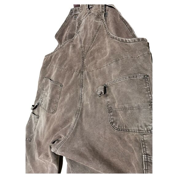 Carhartt Bib Overalls 46 X 30 Brown Duck Double knee Insulated R27 CHT USA Made - Picture 9 of 10